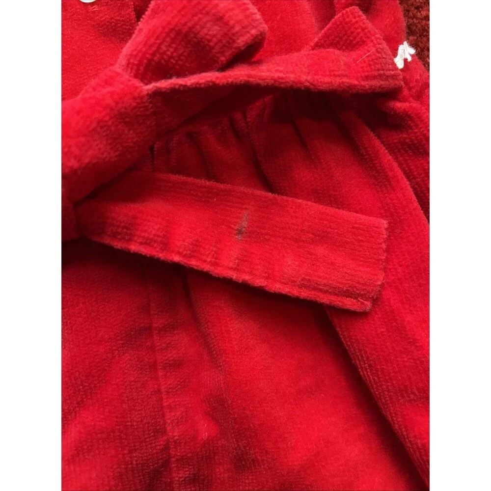Sears Girls Jumper Dress Corduroy Red Size 3T Vtg with Tie and Buttons